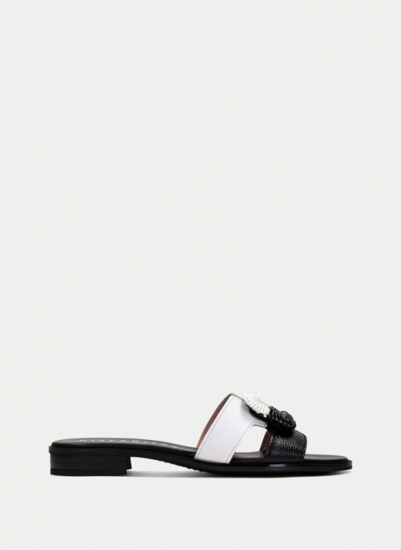 Hispanitas Sandalia Plana Yakarta Negro Blanco