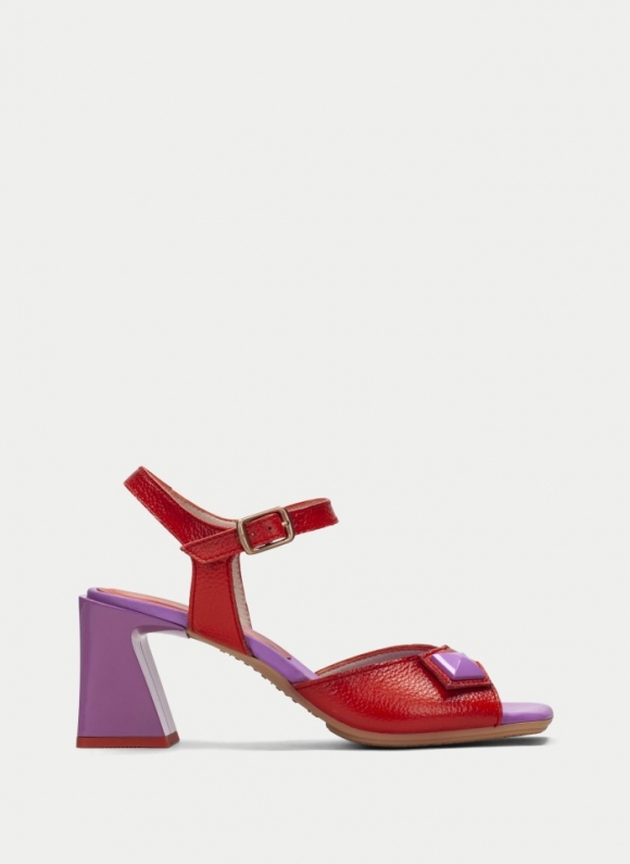 Hispanitas Sandalia Tacón Mallorca Violet Rojo