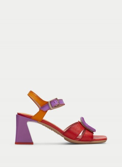 Hispanitas Sandalia Tacón Mallorca Rojo Violet Naranja