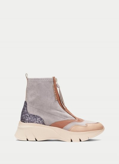 Hispanitas Botin Sport Helsinki Gris Tierra Glitter Hispanitas Botin Sport Helsinki Gris Tierra Glitter