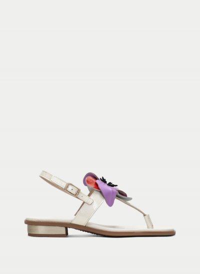 Hispanitas Sandalia Plana Ibiza Crema Violet