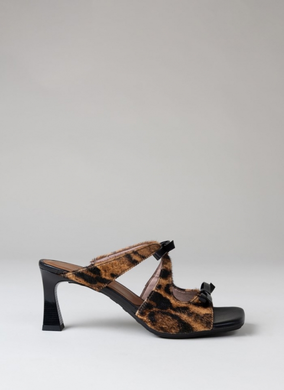 Hispanitas Sandalia Tacón Rosa Leopardo Camel Negro
