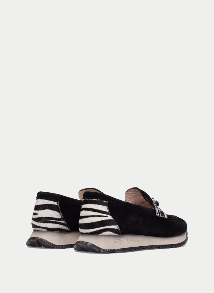 Hispanitas Mocasín Sport Kansas Negro Cebra