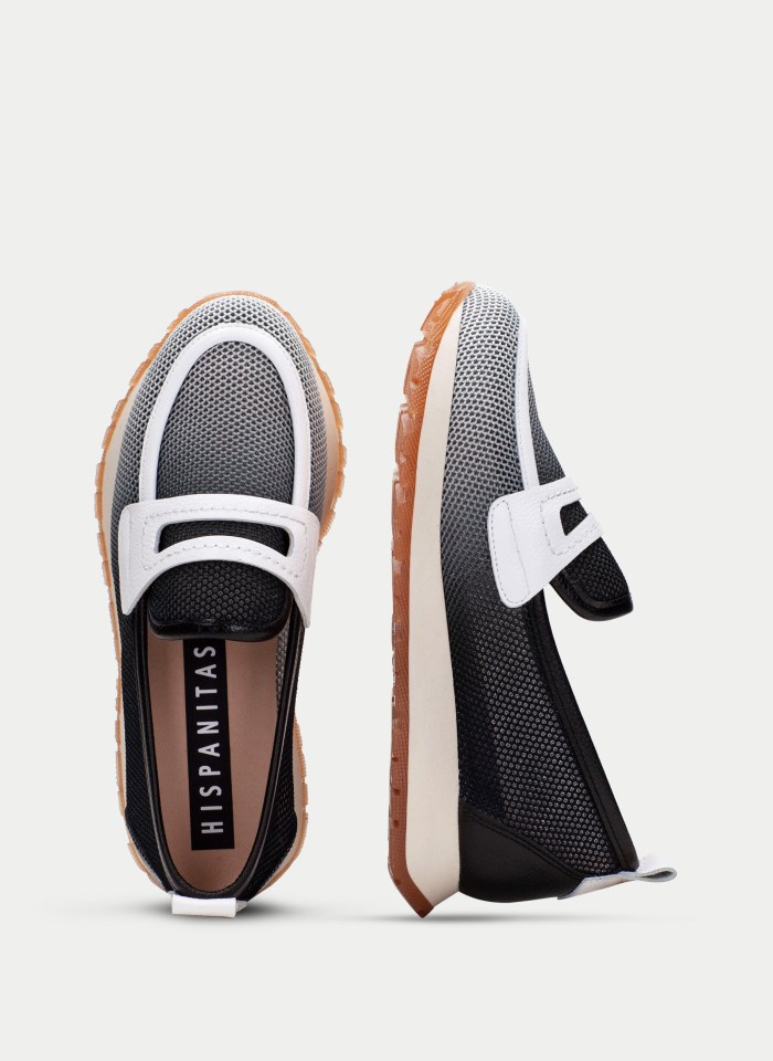 Hispanitas Mocasín Sport Kansas Negro Blanco