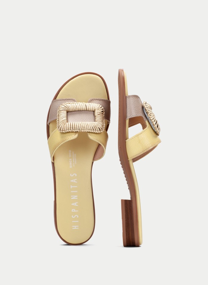 Hispanitas Sandalia Plana Yakarta Banana Taupe