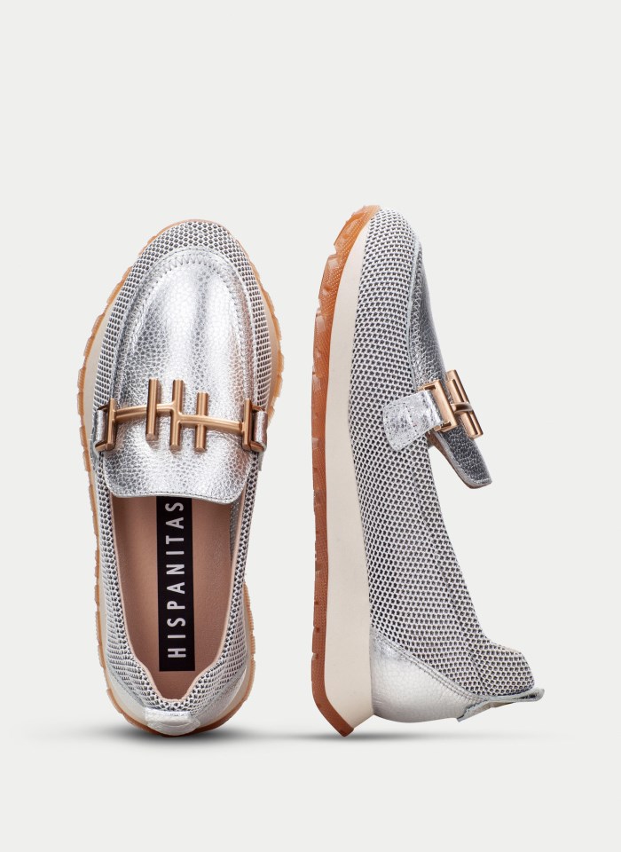 Hispanitas Mocasín Sport Kansas Blanco Plata