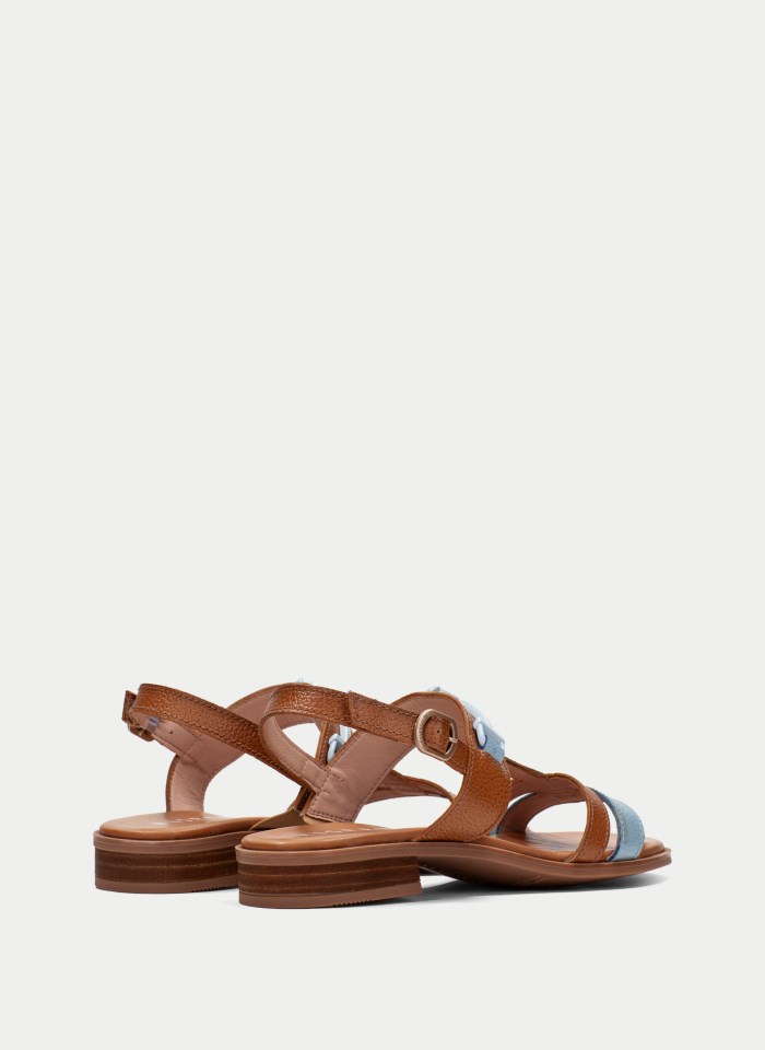 Hispanitas Sandalia Plana Yakarta Celeste Cuero