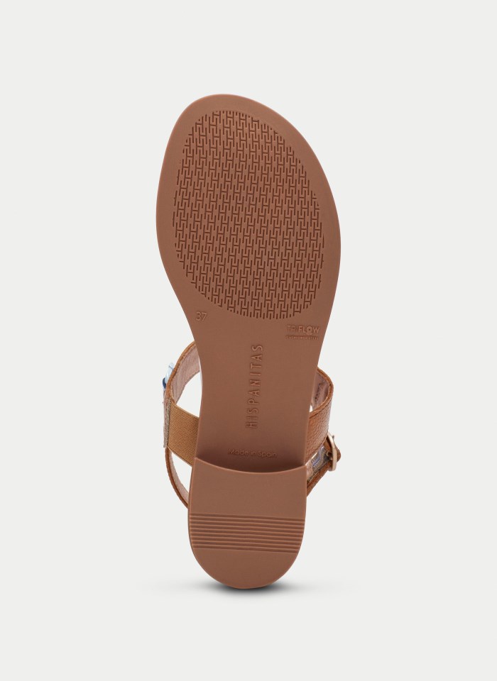 Hispanitas Sandalia Plana Yakarta Celeste Cuero