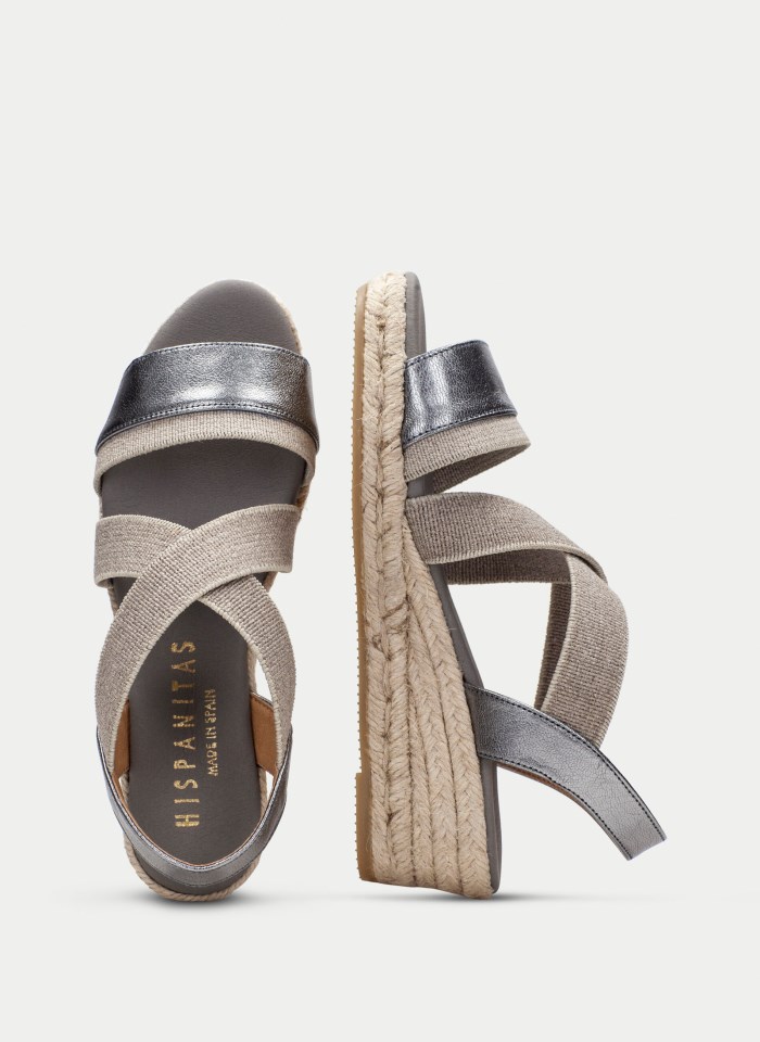 Hispanitas Espadrilles Yute Plata Gris