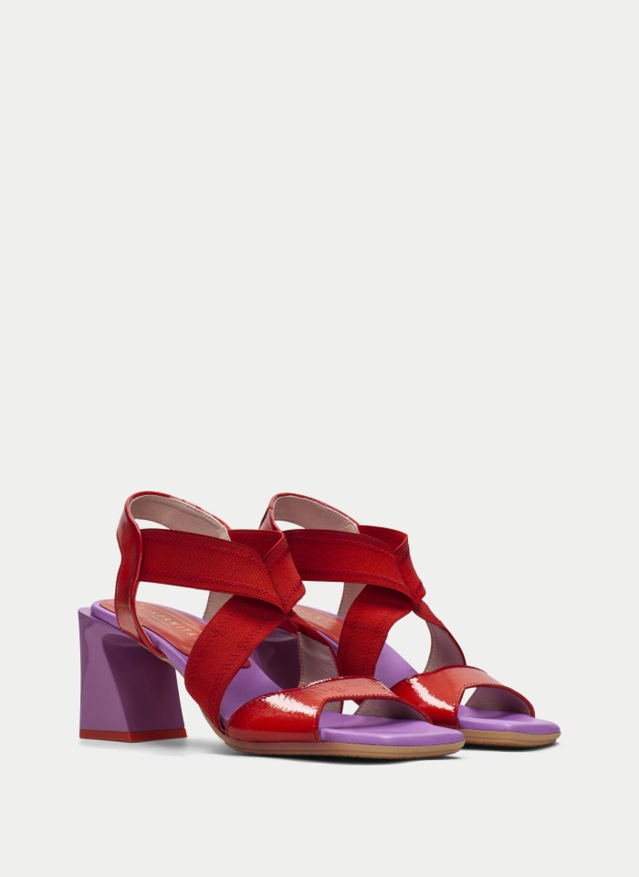 Hispanitas Sandalia Tacón Mallorca Violet Rojo