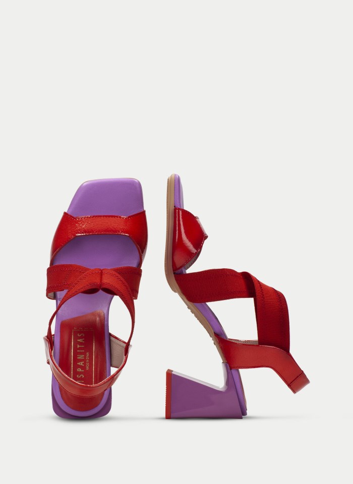 Hispanitas Sandalia Tacón Mallorca Violet Rojo
