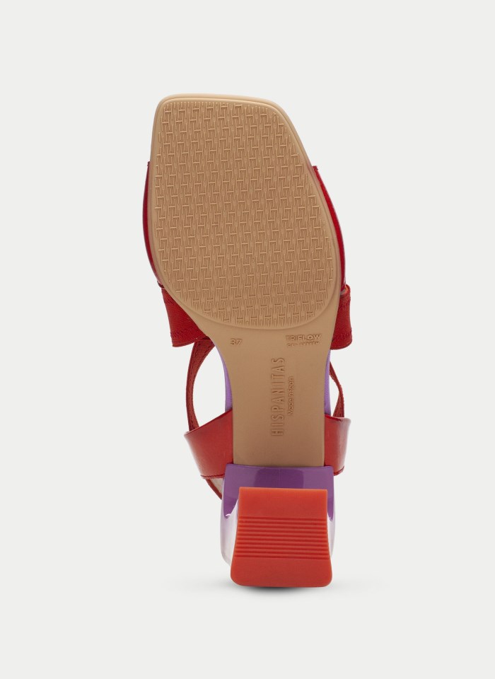 Hispanitas Sandalia Tacón Mallorca Violet Rojo