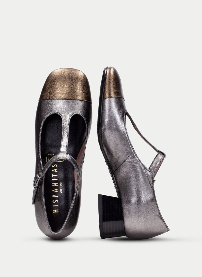 Hispanitas T Strap Manila Oro Acero