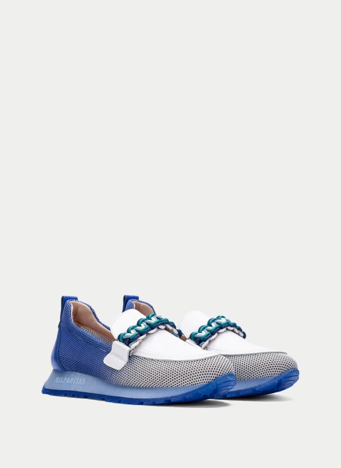 Hispanitas Mocasín Sport Kansas Azul Blanco