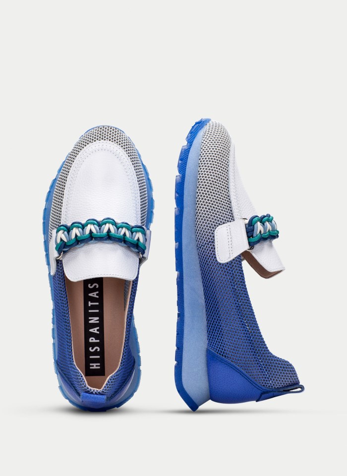 Hispanitas Mocasín Sport Kansas Azul Blanco