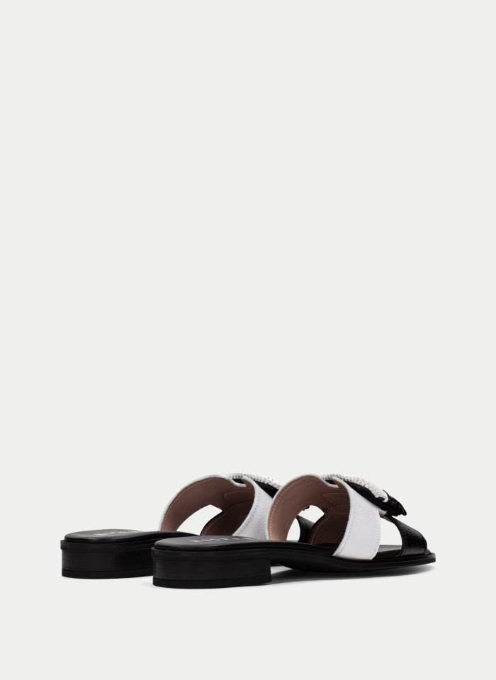 Hispanitas Sandalia Plana Yakarta Negro Blanco