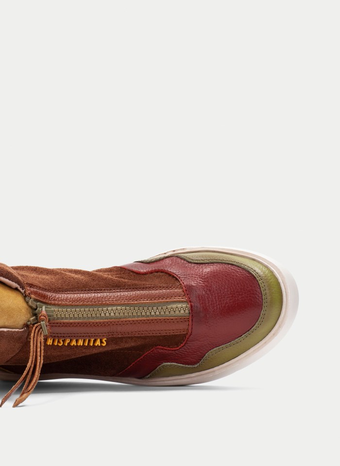 Hispanitas Botin Sport Oceania Cuero Mostaza Oliva