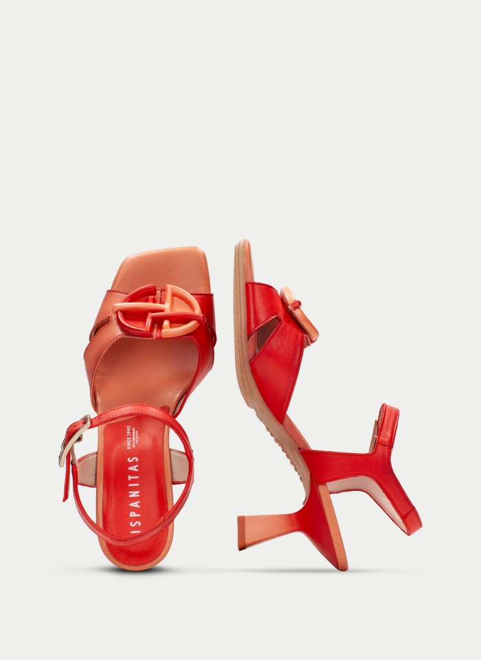 Hispanitas Sandalia Tacón Danielle Coral Scarlet