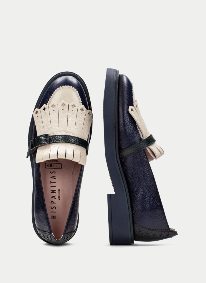 Hispanitas Mocasín Brooklyn Azul Milk Forest