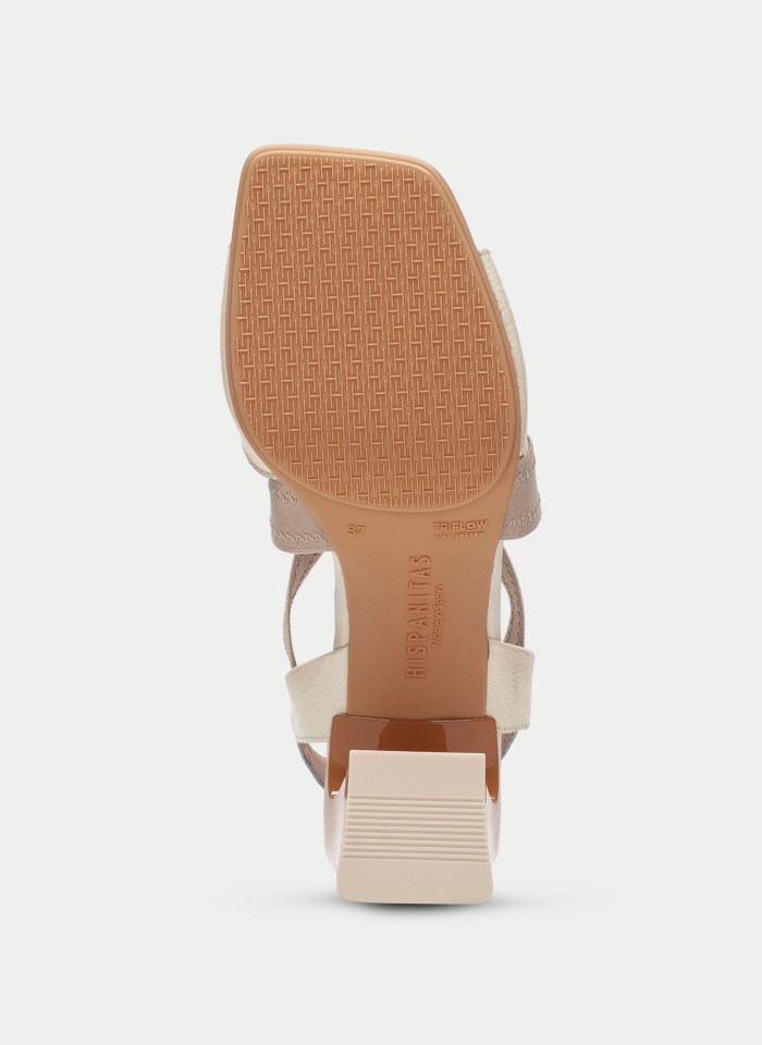 Hispanitas Sandalia Tacón Mallorca Crema