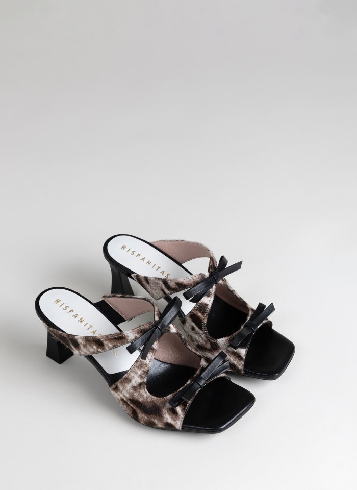 Hispanitas Sandalia Tacón Rosa Leopardo Blanco Negro