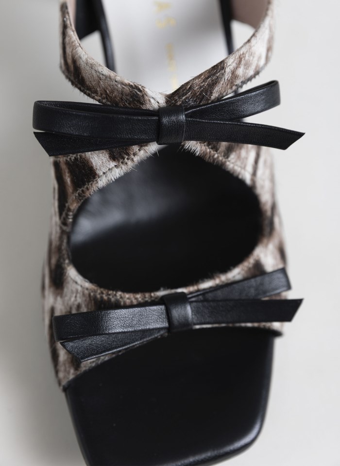 Hispanitas Sandalia Tacón Rosa Leopardo Blanco Negro