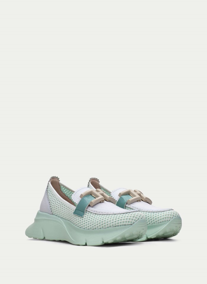 Hispanitas Mocasín Sport Hawai Blanco Aguamarina