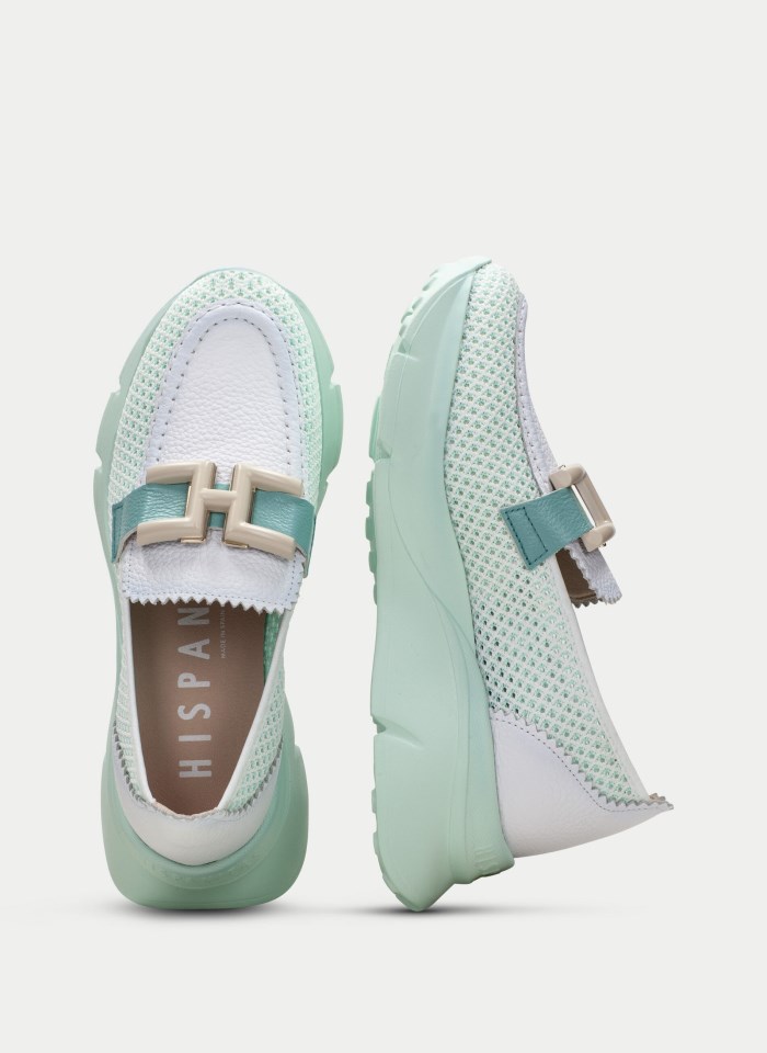Hispanitas Mocasín Sport Hawai Blanco Aguamarina