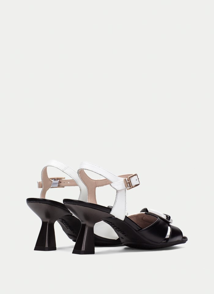 Hispanitas Sandalia Tacón Danielle Negro Blanco