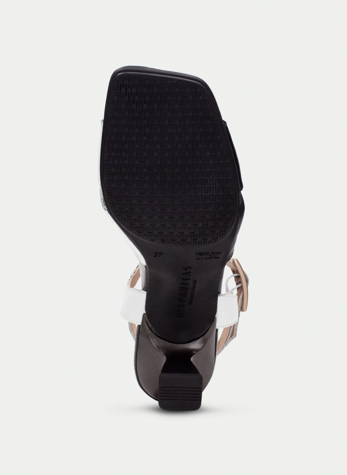 Hispanitas Sandalia Tacón Danielle Negro Blanco