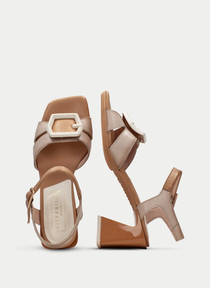 Hispanitas Sandalia Tacón Mallorca Piedra Desert