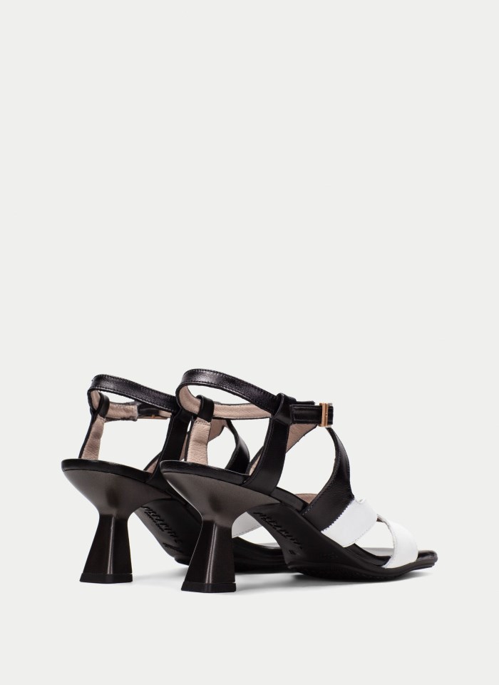 Hispanitas Sandalia Tacón Danielle Negro Blanco