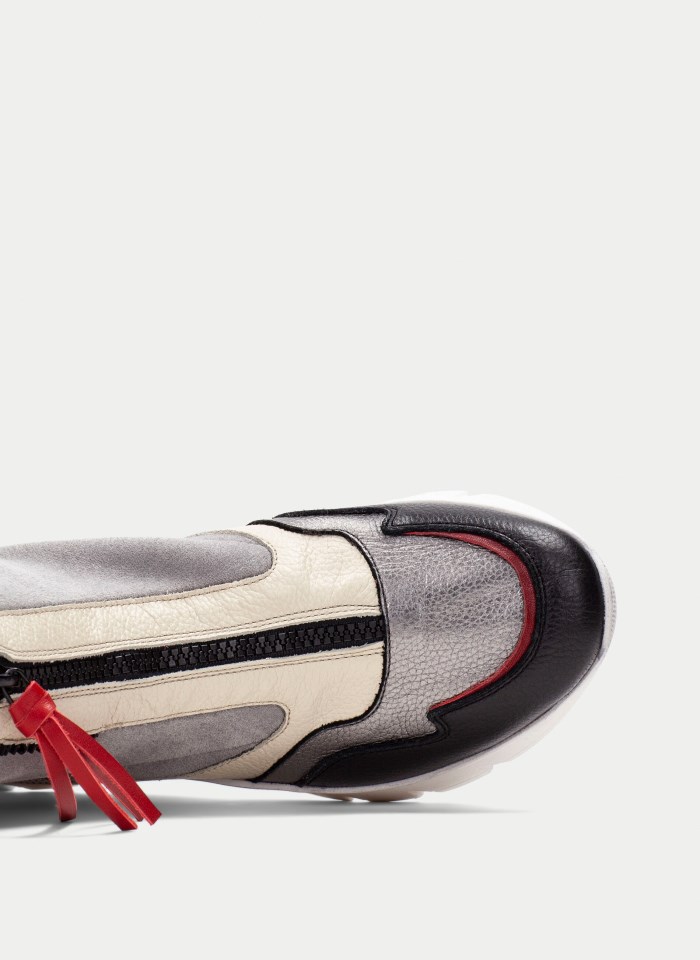 Hispanitas Botin Sport Helsinki Negro Gris Rojo