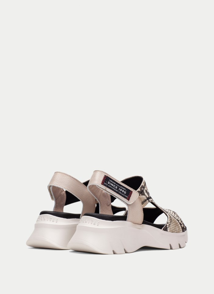 Hispanitas Sandalia Sport Dakar Python Taupe