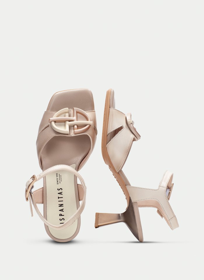 Hispanitas Sandalia Tacón Danielle Taupe Latte