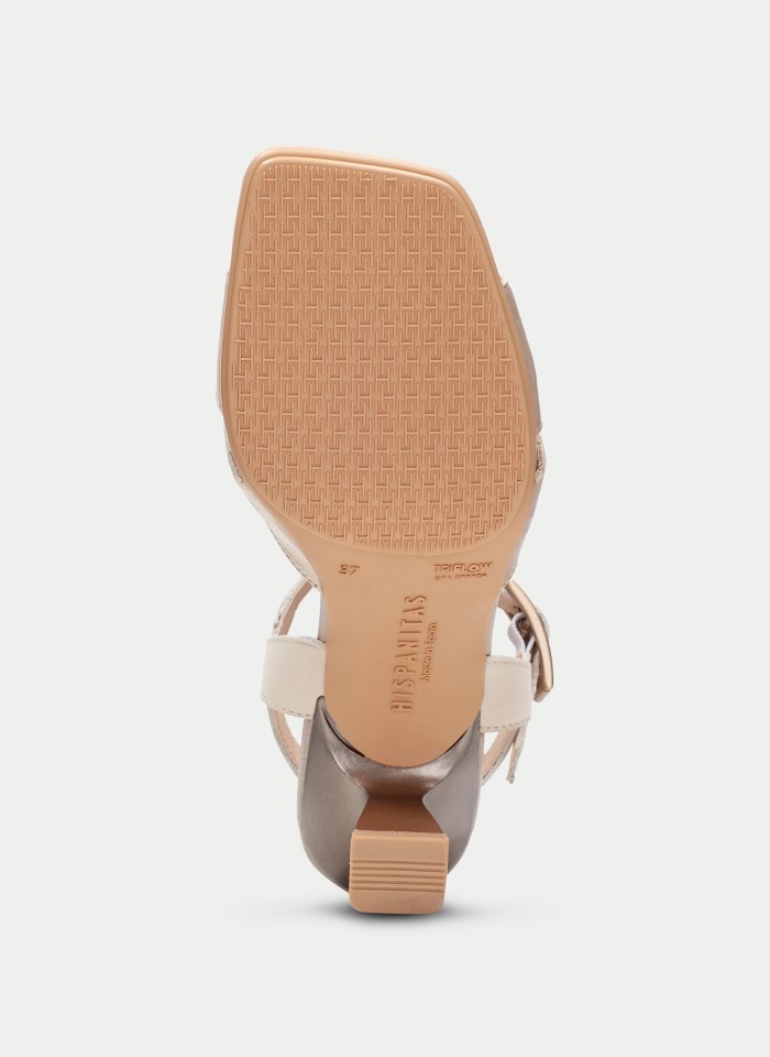 Hispanitas Sandalia Tacón Danielle Taupe Latte