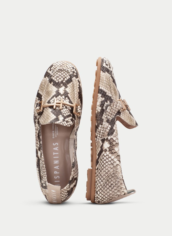 Hispanitas Mocasín Bombay Snake Taupe