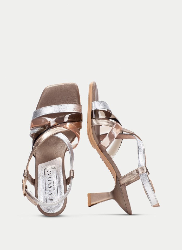 Hispanitas Sandalia Tacón Danielle Plata Oro