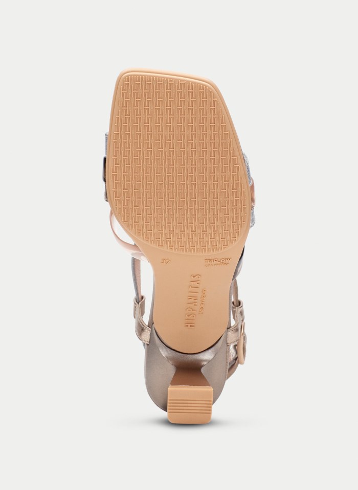 Hispanitas Sandalia Tacón Danielle Plata Oro