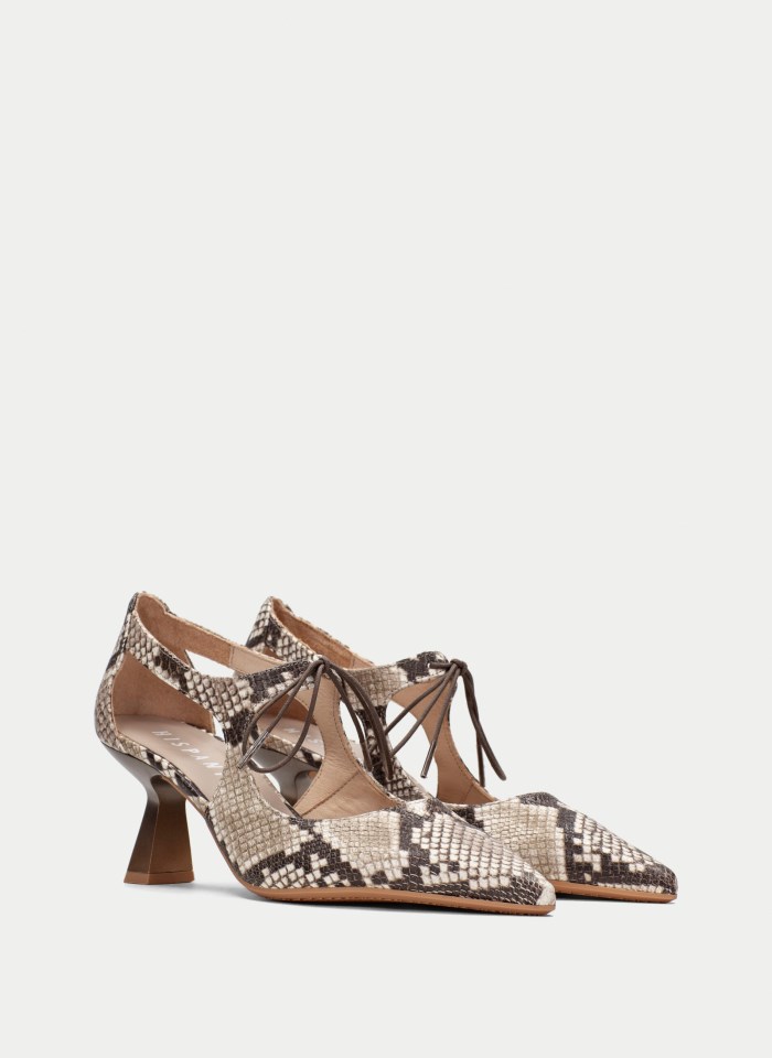 Hispanitas Zapato Tacón Nova Snake Taupe
