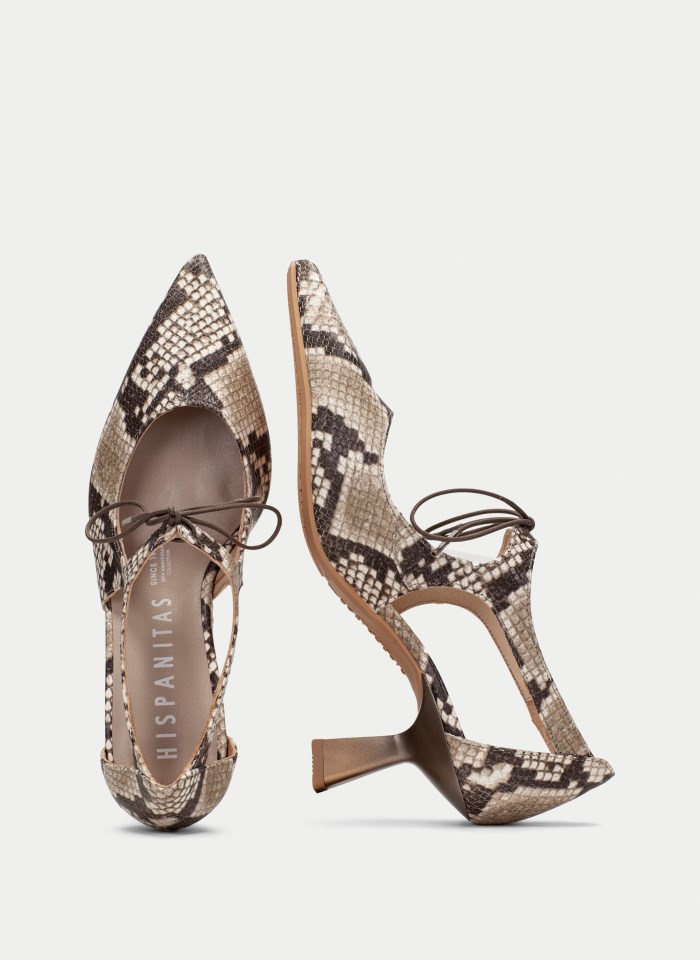 Hispanitas Zapato Tacón Nova Snake Taupe
