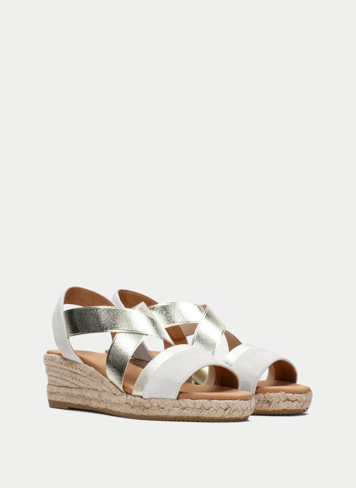 Hispanitas Espadrilles Yute Blanco Oro