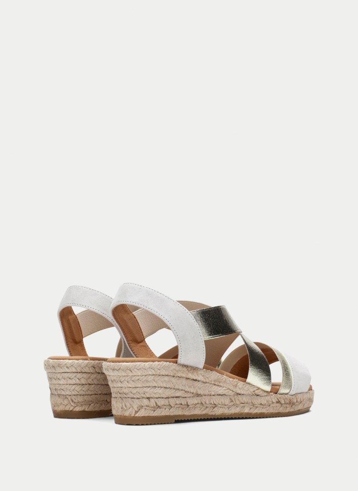 Hispanitas Espadrilles Yute Blanco Oro