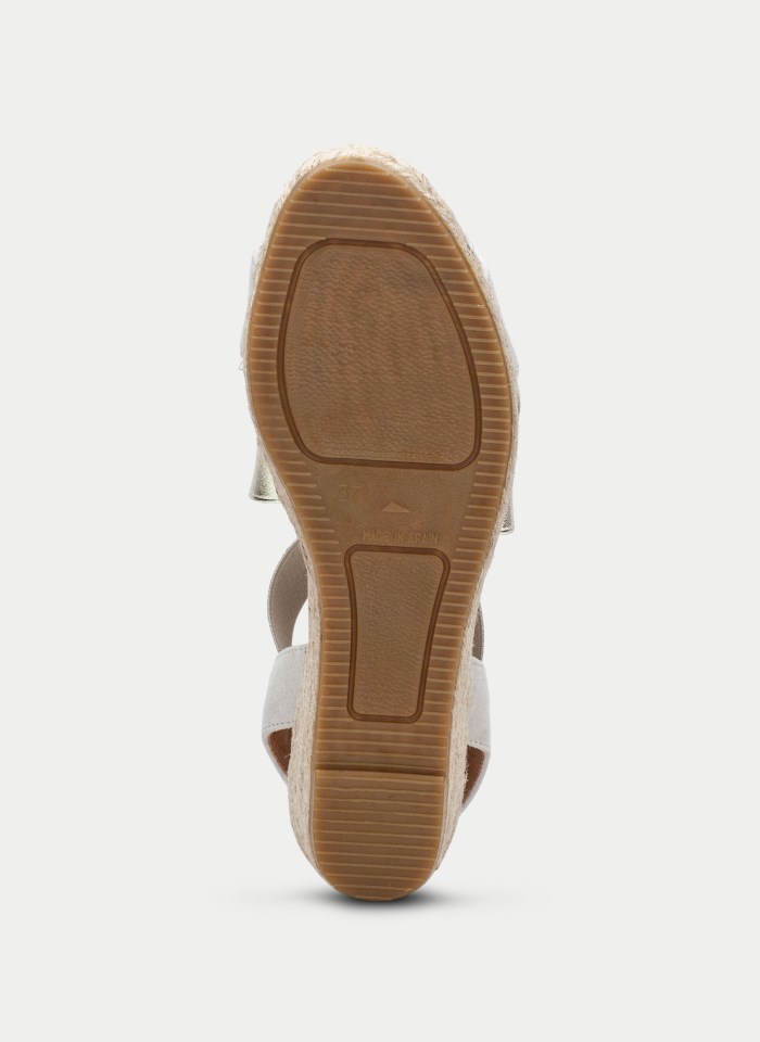 Hispanitas Espadrilles Yute Blanco Oro