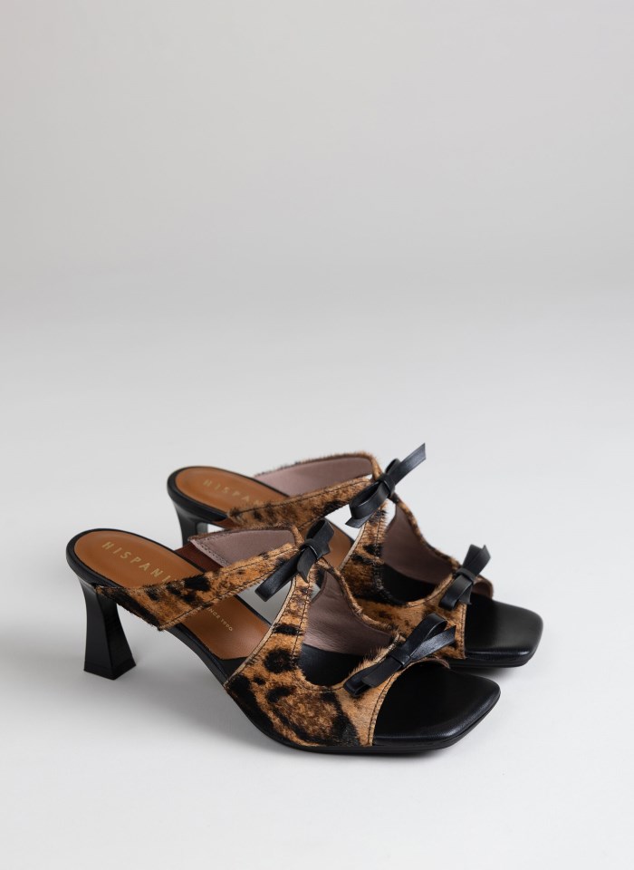 Hispanitas Sandalia Tacón Rosa Leopardo Camel Negro