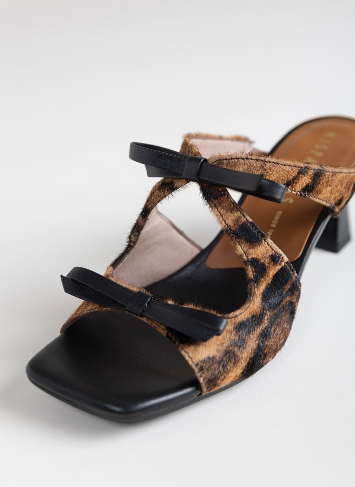 Hispanitas Sandalia Tacón Rosa Leopardo Camel Negro