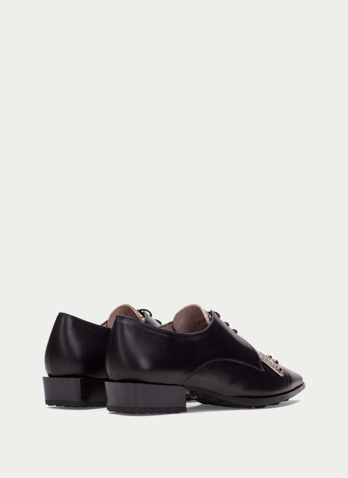 Hispanitas Zapato Plano Turin Negro Python