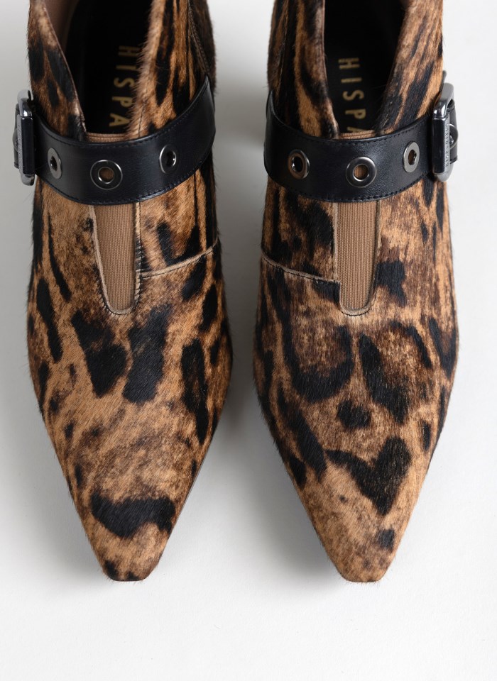 Hispanitas Botín Atlanta Leopardo Camel Negro