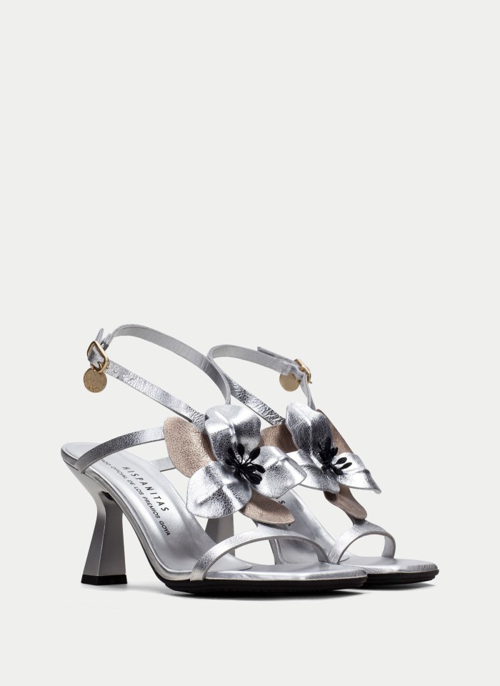 Hispanitas Sandalia Tacón Goya Plata