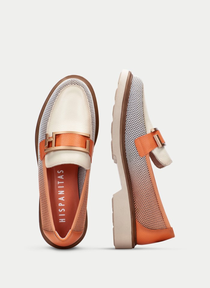 Hispanitas Mocasín Seattle Coral Blanco